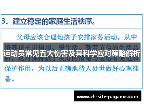 运动员常见五大伤害及其科学应对策略解析